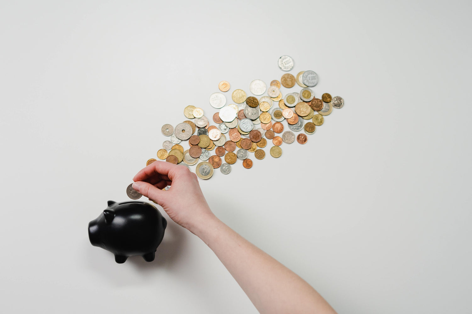 A piggy bank with coins