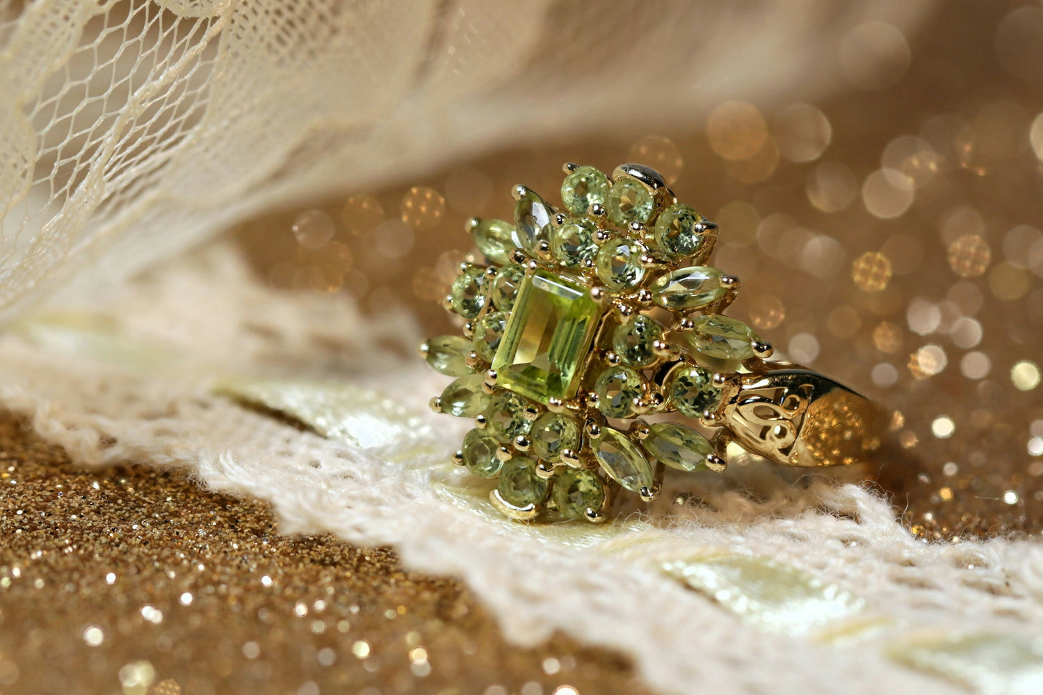 Peridot gemstone ring