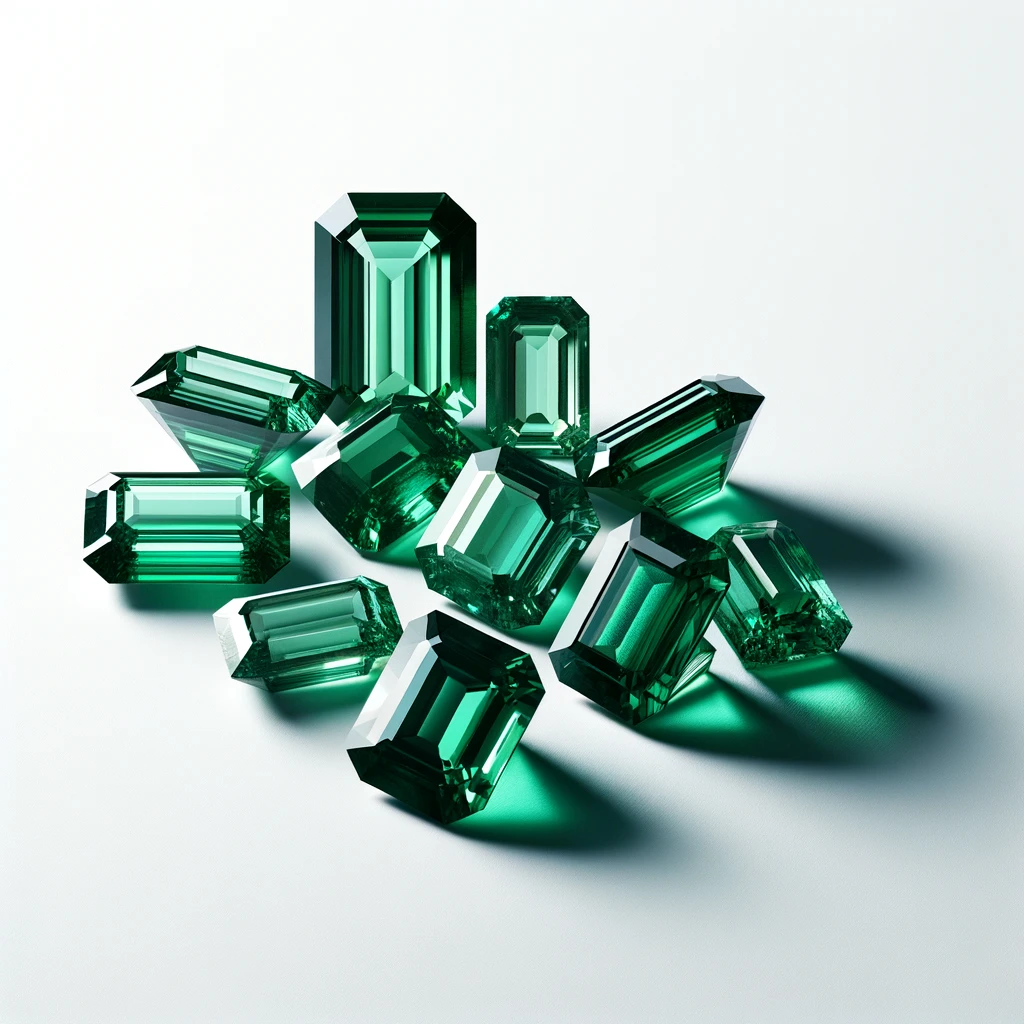 cut and polished emerald stones (panna)
