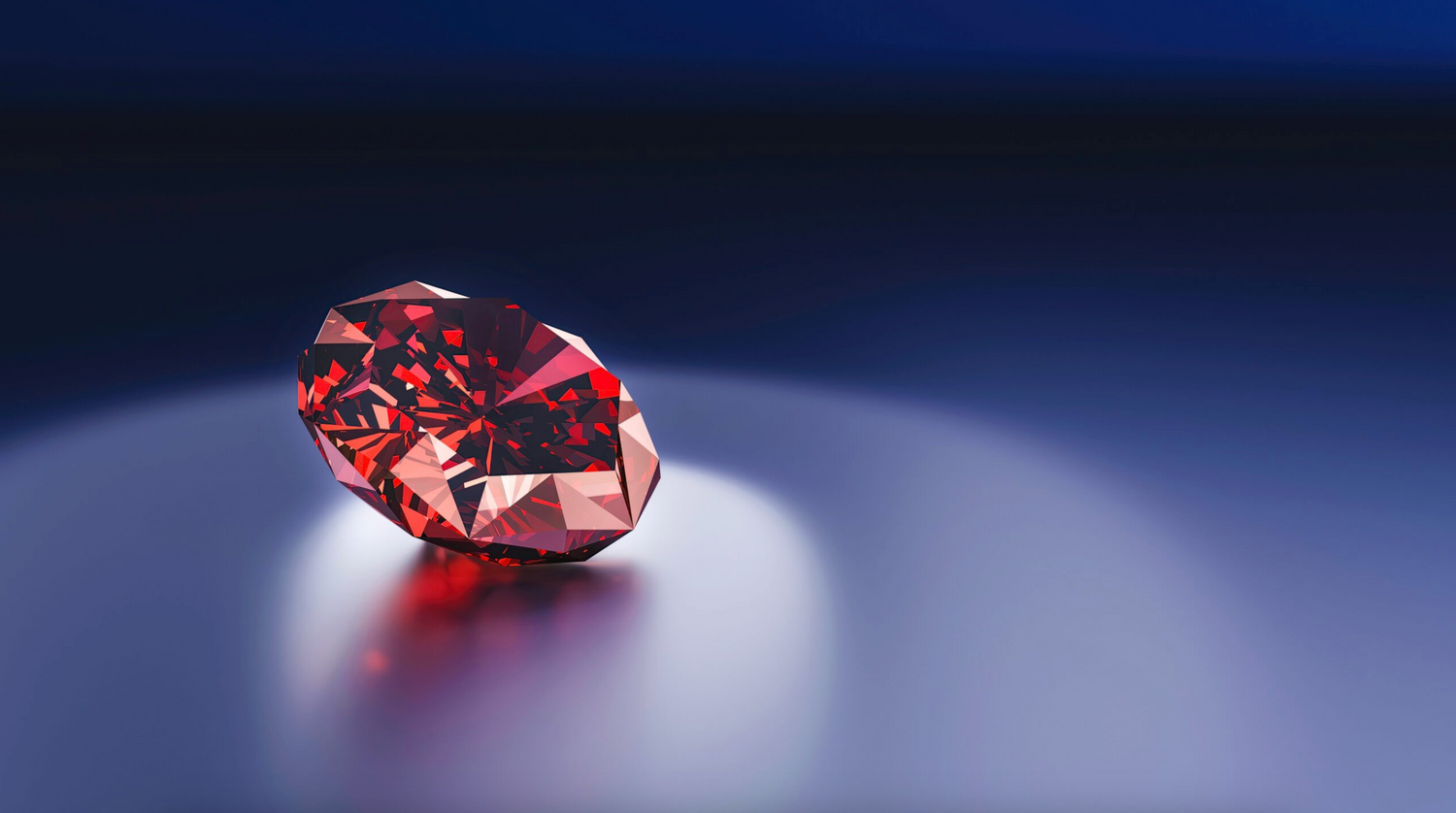 A faceted Pigeon's Blood red ruby