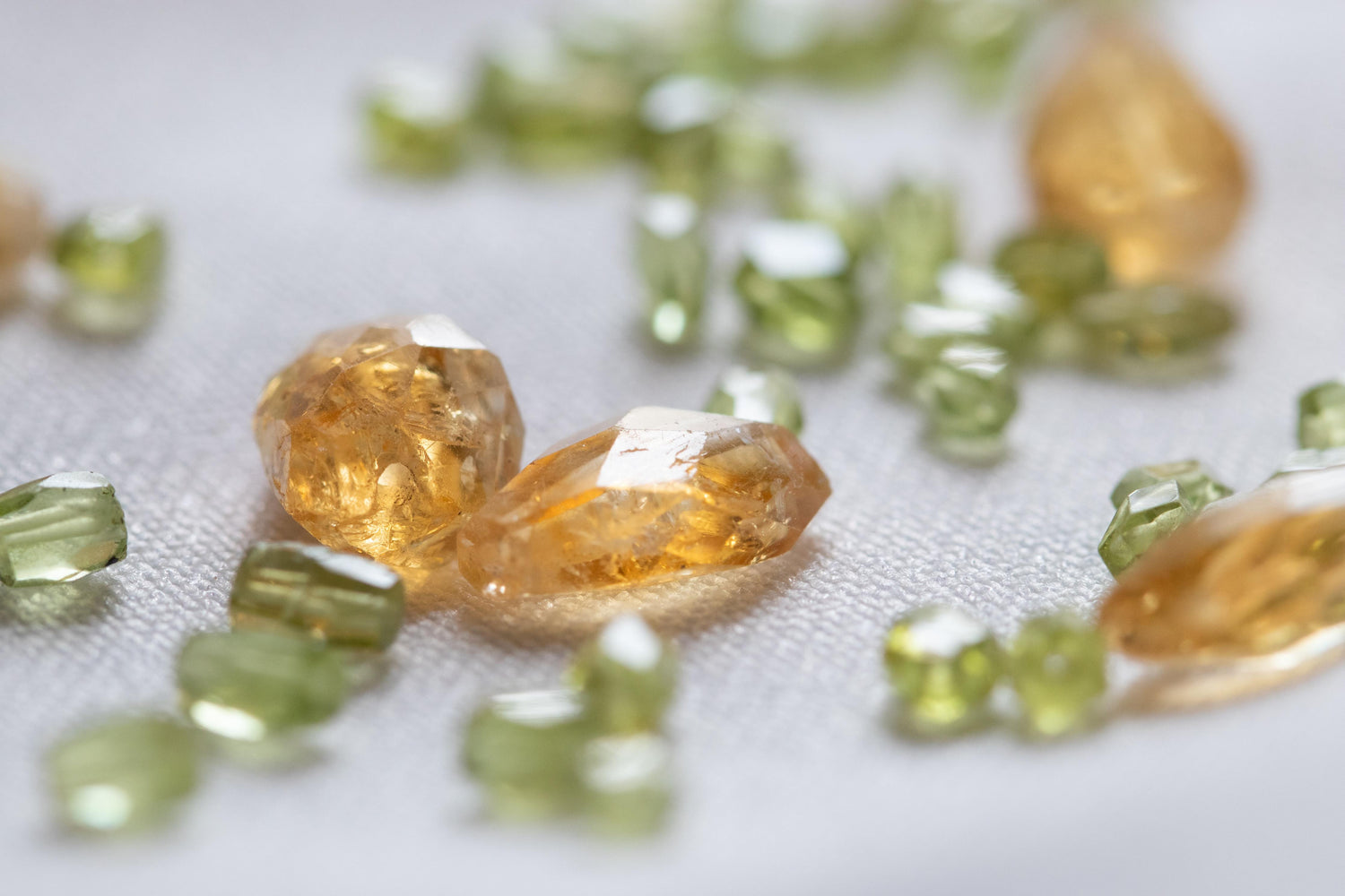 Yellow and green gemstones