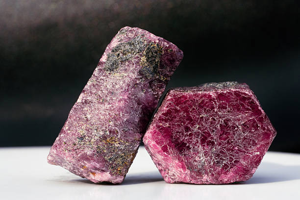 Rough corundum rocks