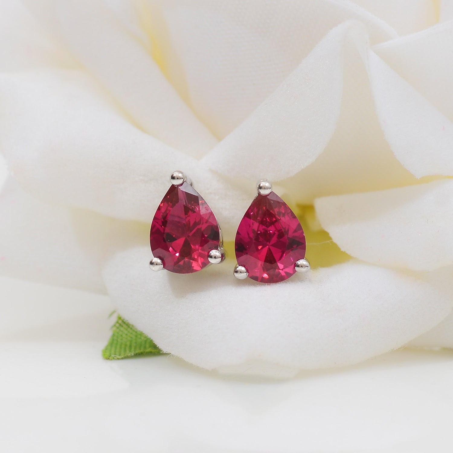 Pair of ruby earrings