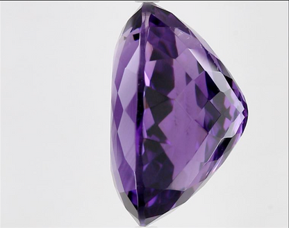 side-view of a faceted amethyst