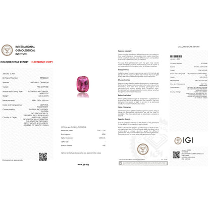 IGI Certificate of a Ruby - 4.05 Carats