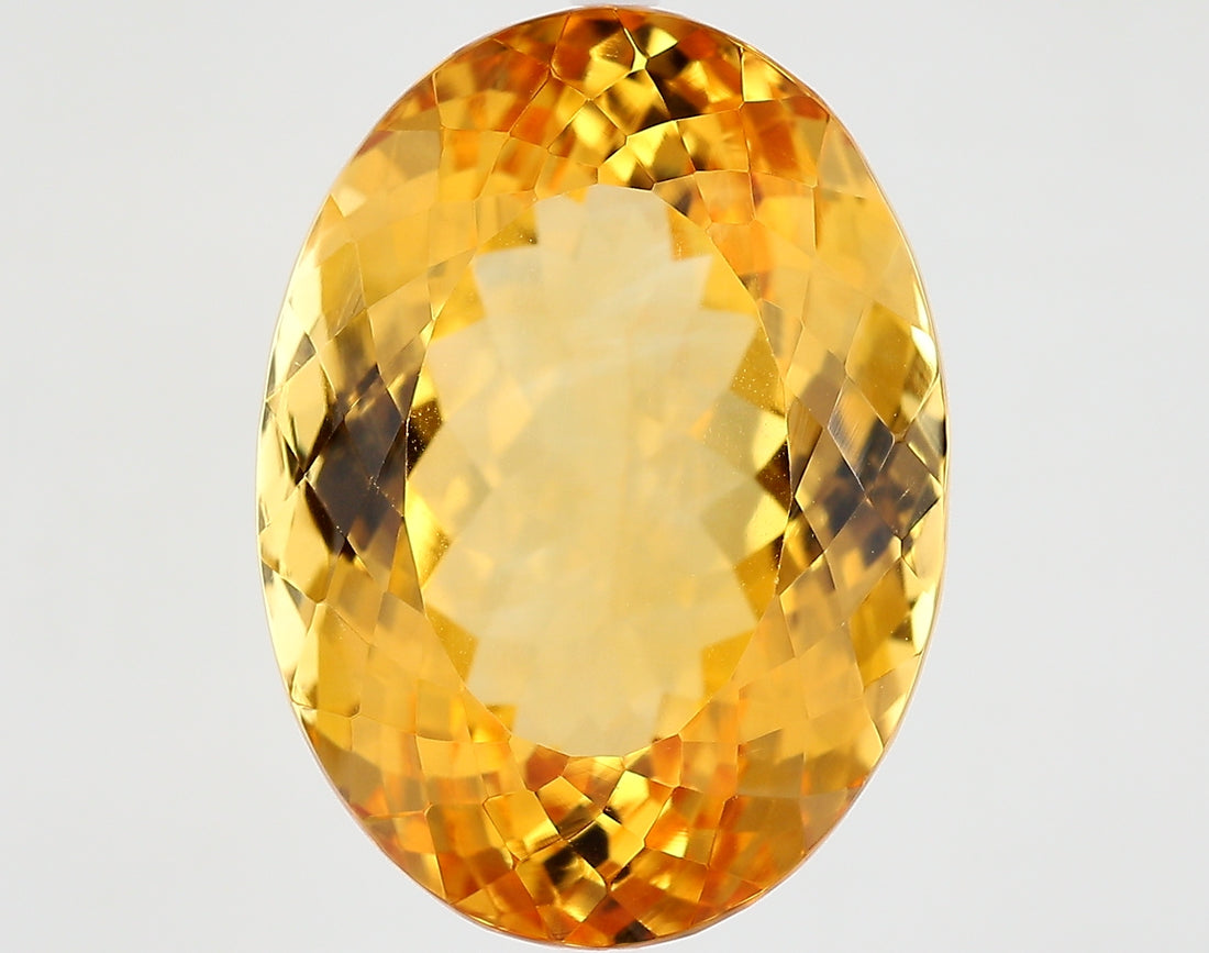 front-view of a faceted citrine